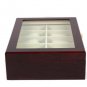 Songmics Reddish Brown Wooden 12 Slot Watch Box Organizer Display Case 12"