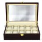 Songmics Reddish Brown Wooden 12 Slot Watch Box Organizer Display Case 12"