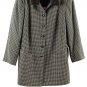 Dana Buchman Brown Black Women's Houndstooth Blazer Leather Collar Size 16