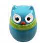 St Nicholas Square Blue Ceramic Heart Owl Cookie Jar Handpainted