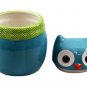 St Nicholas Square Blue Ceramic Heart Owl Cookie Jar Handpainted