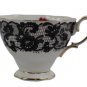 Royal Albert Senorita Black Lace & Rose Teacup and Saucer Set Bone China England