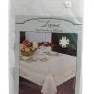 Town & Country Living White Vinyl Battenberg Tablecloth Oblong 60 x 104