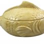 Vintage Ceramic Yellow Fish Soup Tureen 8" Long
