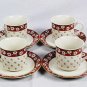 Charlton Hall by Kobe Poinsettia 8 Piece Porcelain Cup & Saucer Set