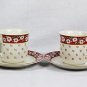 Charlton Hall by Kobe Poinsettia 8 Piece Porcelain Cup & Saucer Set