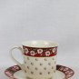 Charlton Hall by Kobe Poinsettia 8 Piece Porcelain Cup & Saucer Set