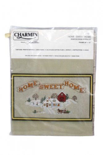 Janlynn Charmin Home Sweet Home Printed Cross Stitch Kit House Trees Horse Barn