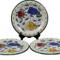 Bella Casa by Ganz Set of 3 Dinner Plates Fruit Design Handpainted Ceramic 10.5"