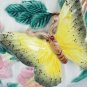 Fitz and Floyd Classics White Teapot Butterfly Pink Flower Green Leaves Vine 3 D
