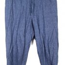 Sag Harbor Blue Women's Pants Elastic Waist Drawstring 1X 026