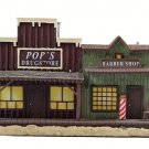 Hawthorne Village Wild West Pop's Drugstore & Barber Shop Lighted Building A0688