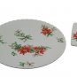 Mikasa Bone China Poinsettia 82097 Cake Plate & Server Set w/ Original Box