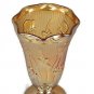 Jeanette Carnival Glass Peach Opal Iris & Herringbone Footed Flower Vase 9" H