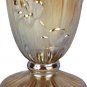 Jeanette Carnival Glass Peach Opal Iris & Herringbone Footed Flower Vase 9" H