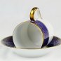 Royal Tettau Blue Gold White Bavaria Porcelain Espresso Cup and Saucer