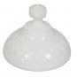 Vintage Olde Virginia Glass Fenton Candy Dish with Lid Custard Fine Cut & Block