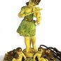 J B Hirsch Pair of  Figural Table Lamps Girl with Violin & Boy with Flute Cherub