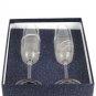 Waterford Crystal Clear Glass Marquis Millennium 2000  Etched Champagne Flutes