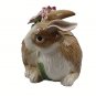 Fitz &Floyd Bunny Rabbit Lid Ceramic Cookie Jar Easter Spring Floral Majolica