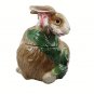 Fitz &Floyd Bunny Rabbit Lid Ceramic Cookie Jar Easter Spring Floral Majolica