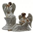 Grandeur Noel 2000 White Porcelain Dove Mandolin Angel Set Dove Collector's Ed
