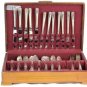 Vintage Oneida Prestige Flatware Silverplate Bordeaux Grapes 80 Pcs w/ Wood Case