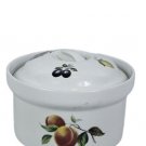 Cordon Bleu BIA White Fruit Pattern Round Caserolle Baking Dish w/ Lid