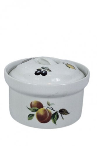 Cordon Bleu BIA White Fruit Pattern Round Caserolle Baking Dish w/ Lid