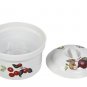 Cordon Bleu BIA White Fruit Pattern Round Caserolle Baking Dish w/ Lid