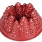 Nordic Ware Cast Aluminum Red Bundt Cake Pan Fine Forest Christmas Tree 2.1 L