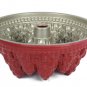 Nordic Ware Cast Aluminum Red Bundt Cake Pan Fine Forest Christmas Tree 2.1 L
