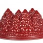 Nordic Ware Cast Aluminum Red Bundt Cake Pan Fine Forest Christmas Tree 2.1 L