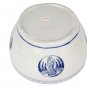Vtg Pier One Asian Pottery Rice Serving Bowl with Lid White Blue Crane Design