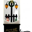 Snowing Sparkling Christmas Decoration Musical Snowman Tree Light Post 16"