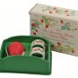 Vintage Avon Two Strawberry Porcelain Napkin Rings & One Strawberry Guest Soap