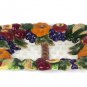 Square Ceramic Platter Server Dish Autumn Fall  Vegetable Harvest Orange Yellow