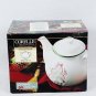 Corelle 1999 Stoneware Callaway Holiday White Teapot  Green Topiary Red Bow 1 Qt