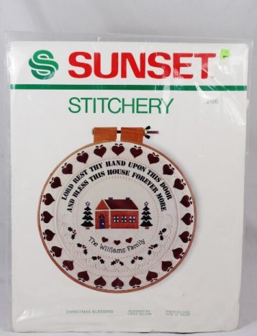 Sunset Stitchery Lord Rest Thy Hand Upon This Door Christmas Hearts Blessing