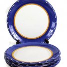 Furio Primavera Flower Floral Set of 4 Round Dinner Plate  Terra Cotta Italy NEW