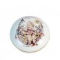 M J Hummel White Porcelain Round Trinket Box Girl Spring Basket Floral Germany