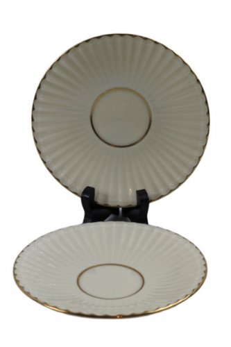 Lenox Temple Collection Bone China Citation Lace Set of 2 Saucers 5 3/4"