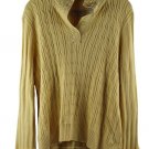 Villager Yellow Women's Cable Knit Sweater V-Neckline Pullover Size 2X 040