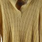 Villager Yellow Women's Cable Knit Sweater V-Neckline Pullover Size 2X 040