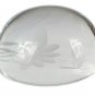 Princess House Round Paperweight Glass Lead Crystal Glass Etched Floral 3.5"