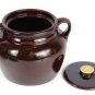Vintage Brown Bean Pot American Pottery Stoneware Lidded Double Handle