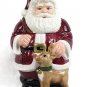 J C Penney Ala Carte Ceramic Santa & Deer Cookie Jar 12.5"
