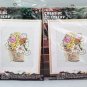 Vogart  Set of 2 Crewel Creative Stitchery Picture Kit Spring Flower Basket 2321