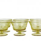 Set of 6 Patrician Yellow Federal Depression Footed Champagne Sherbet Glass 4 Oz