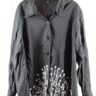 Josephine Chaus Black Women's Button-Down Shirt White Floral 18 035